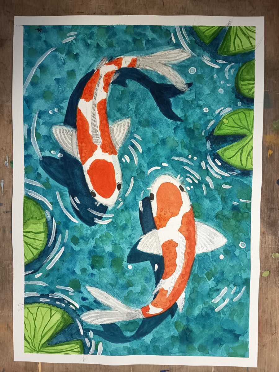 Illustration aquarelle réalisée par les élèves de l'Art Berjallien dans le cadre de nos cours.