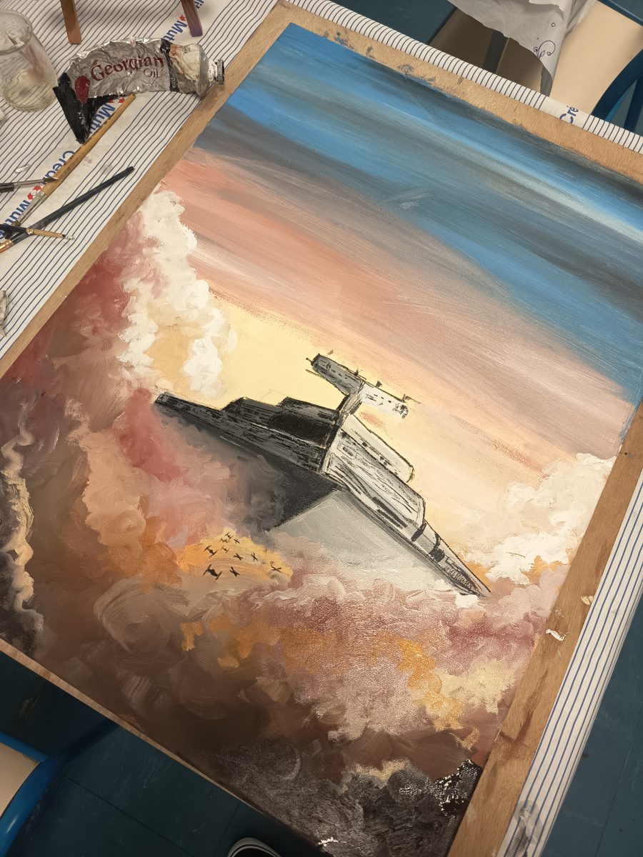 Peinture à l'huile réalisée dans le cadre de nos cours de dessin et d'illustartion à l'Art Berjallien