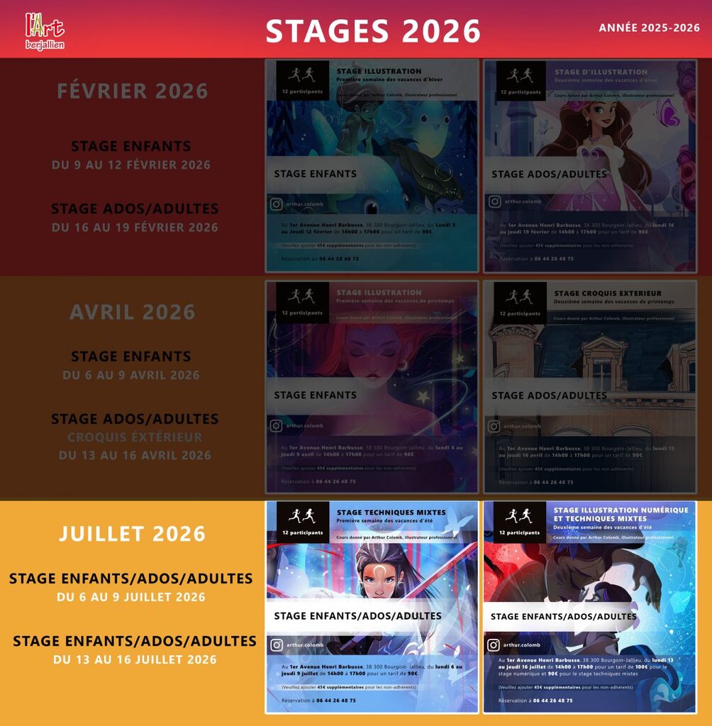 STAGE 2025-2026 ART BERJALLIEN association artistique de la ville de Bourgoin-Jallieu
