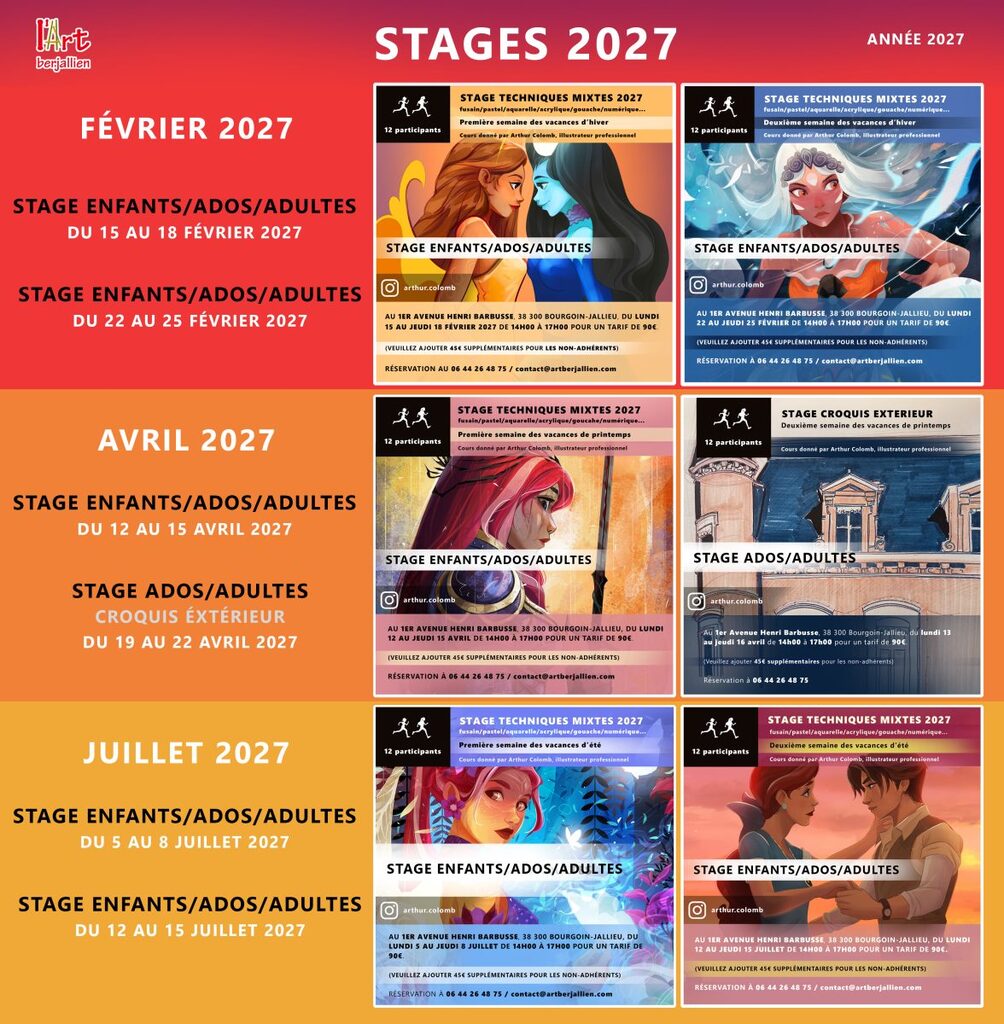 STAGE 2026-2027 ART BERJALLIEN association artistique de la ville de Bourgoin-Jallieu